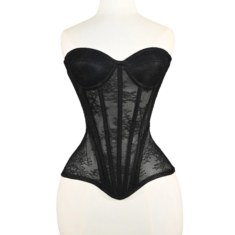 Boning Corset Steel - Women Mesh Corset Busiter Overbust Cups