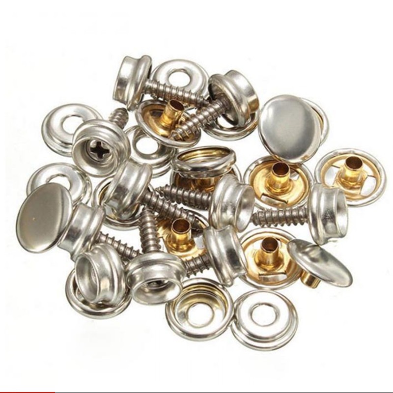 Snap Fastener Set - 10 Sets Stainless Steel Tapping Snap