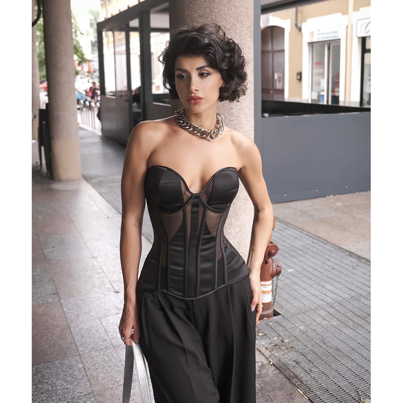 Steel Bone Women Sexy Mesh Bra - Boning Corset Steel review and price