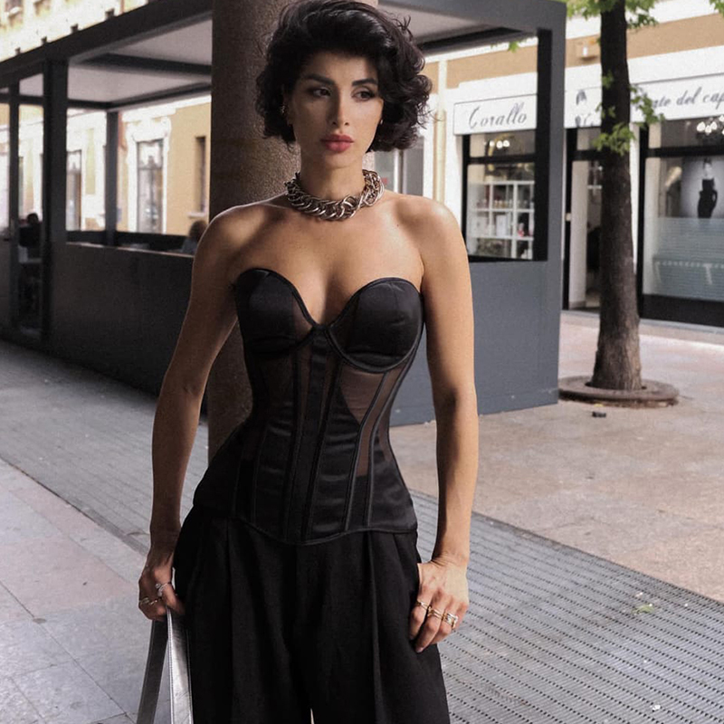 Steel Bone Women Sexy Mesh Bra - Boning Corset Steel review and price