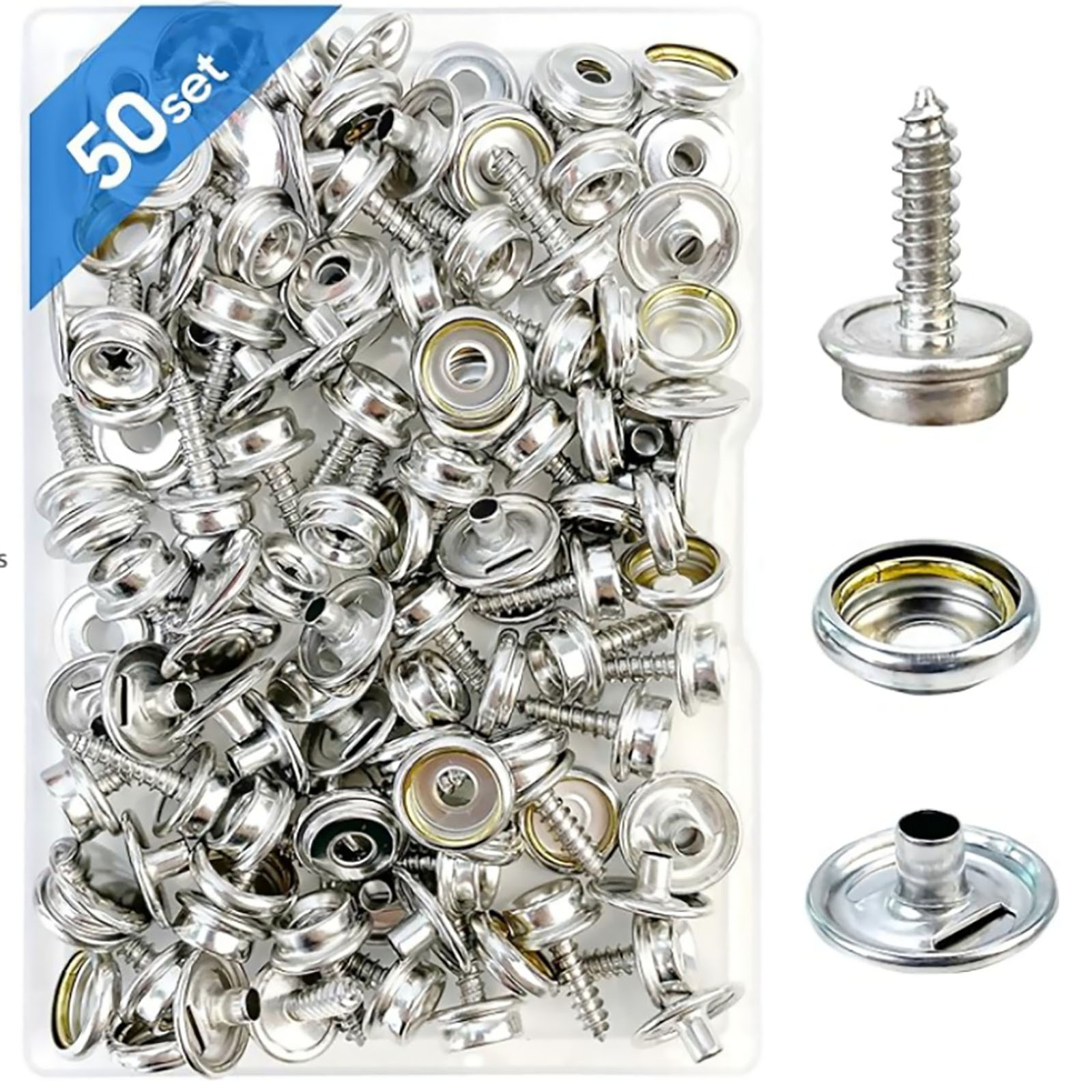 50 Set Stainless Steel Boat Ma - Snap Fastener Set review and price