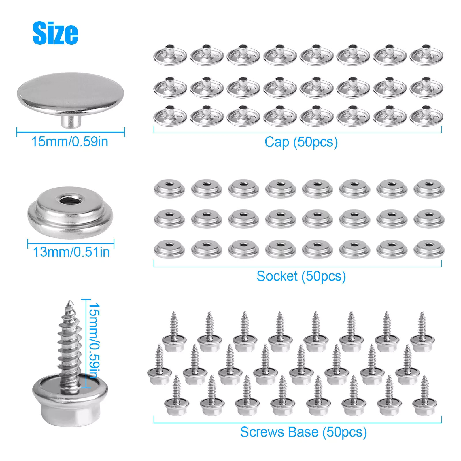 50 Set Stainless Steel Boat Ma - Snap Fastener Set review and price