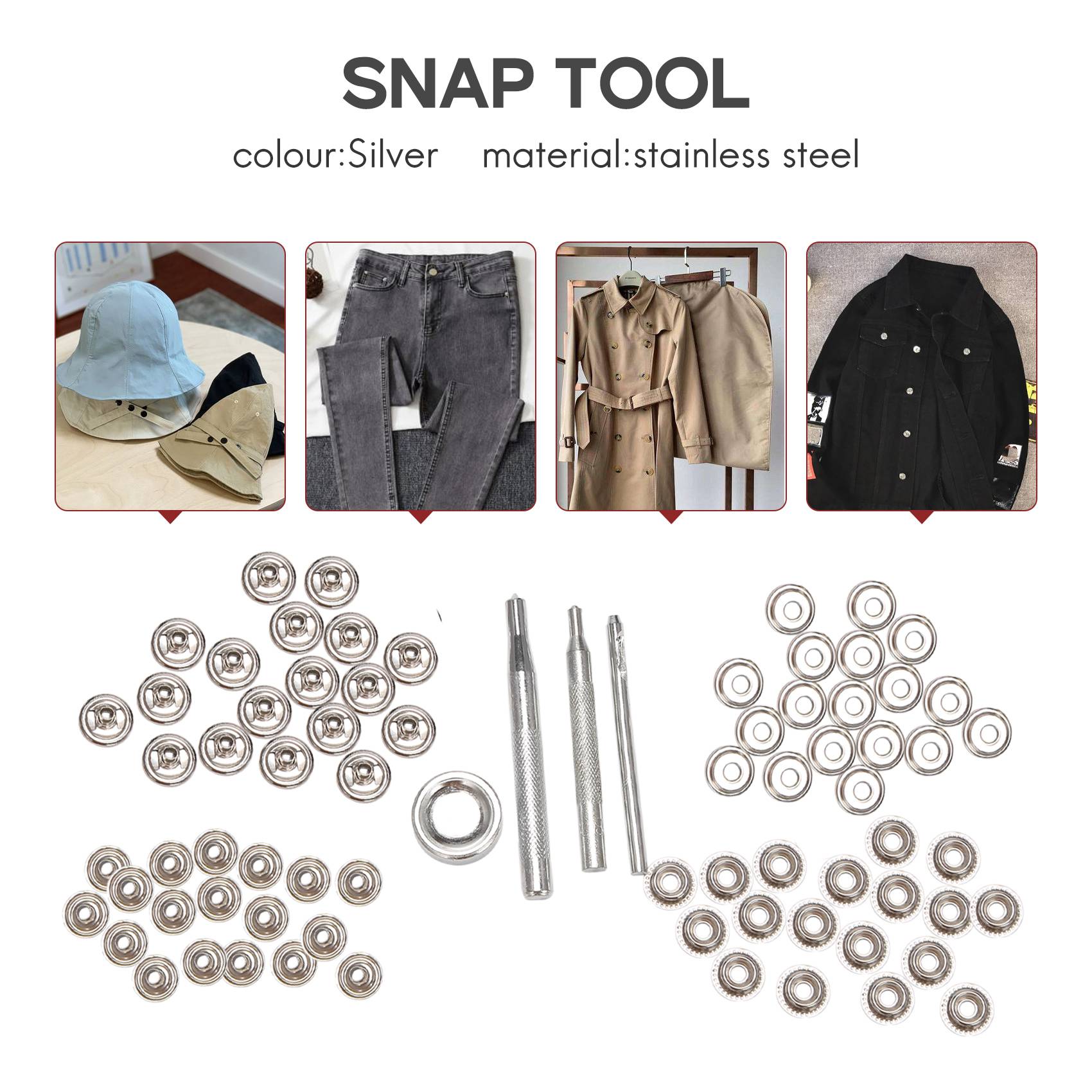 72Pcs 15MM Stainless Steel Fas - Snap Fastener Set review and price