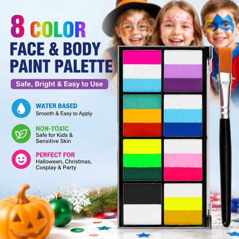 8 Color Rainbow Face & Body Pa - Cosplay Prop Paint review and price
