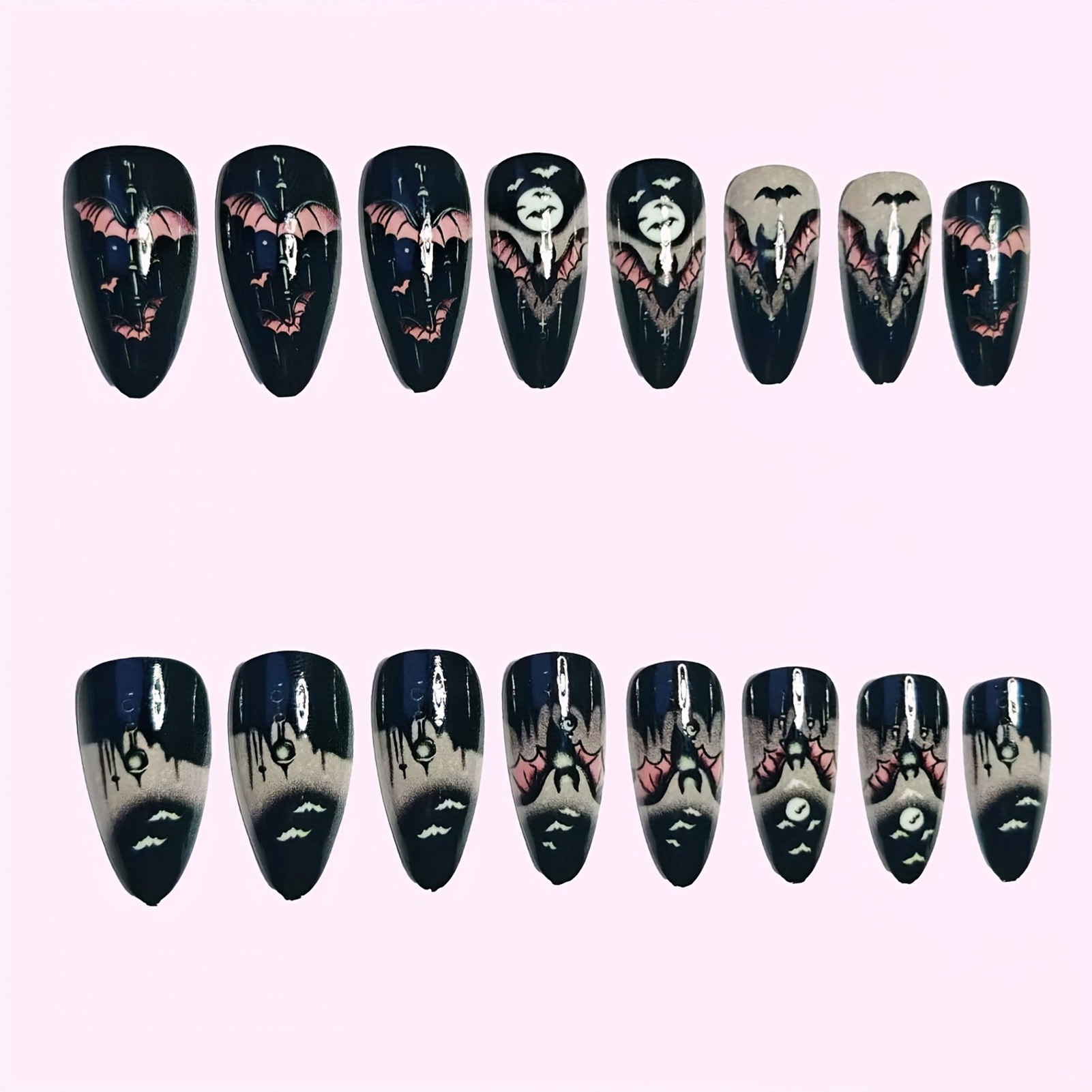 24Pcs Halloween Fake Nails Bla - Cosplay Bat Prop review and price