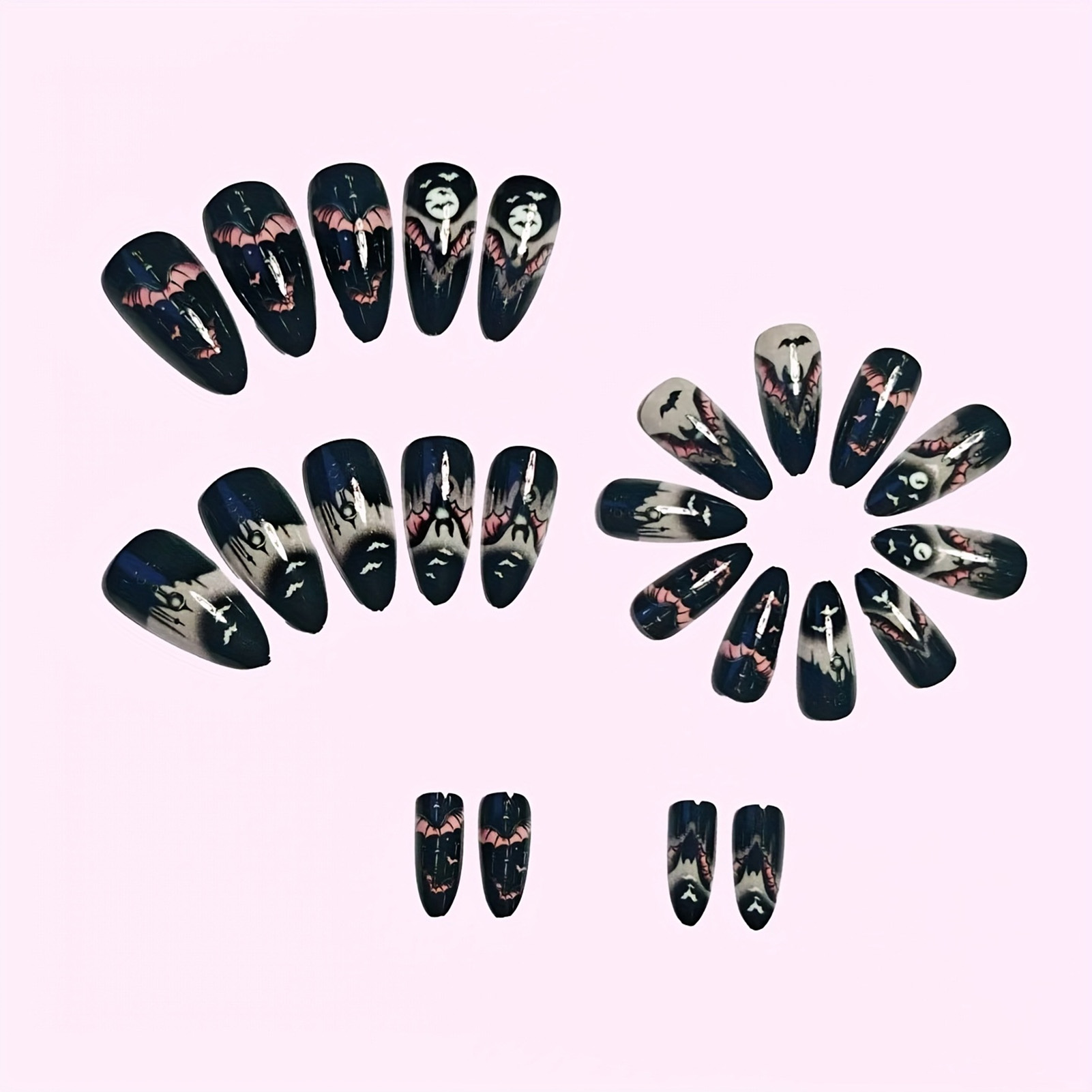 24Pcs Halloween Fake Nails Bla - Cosplay Bat Prop review and price