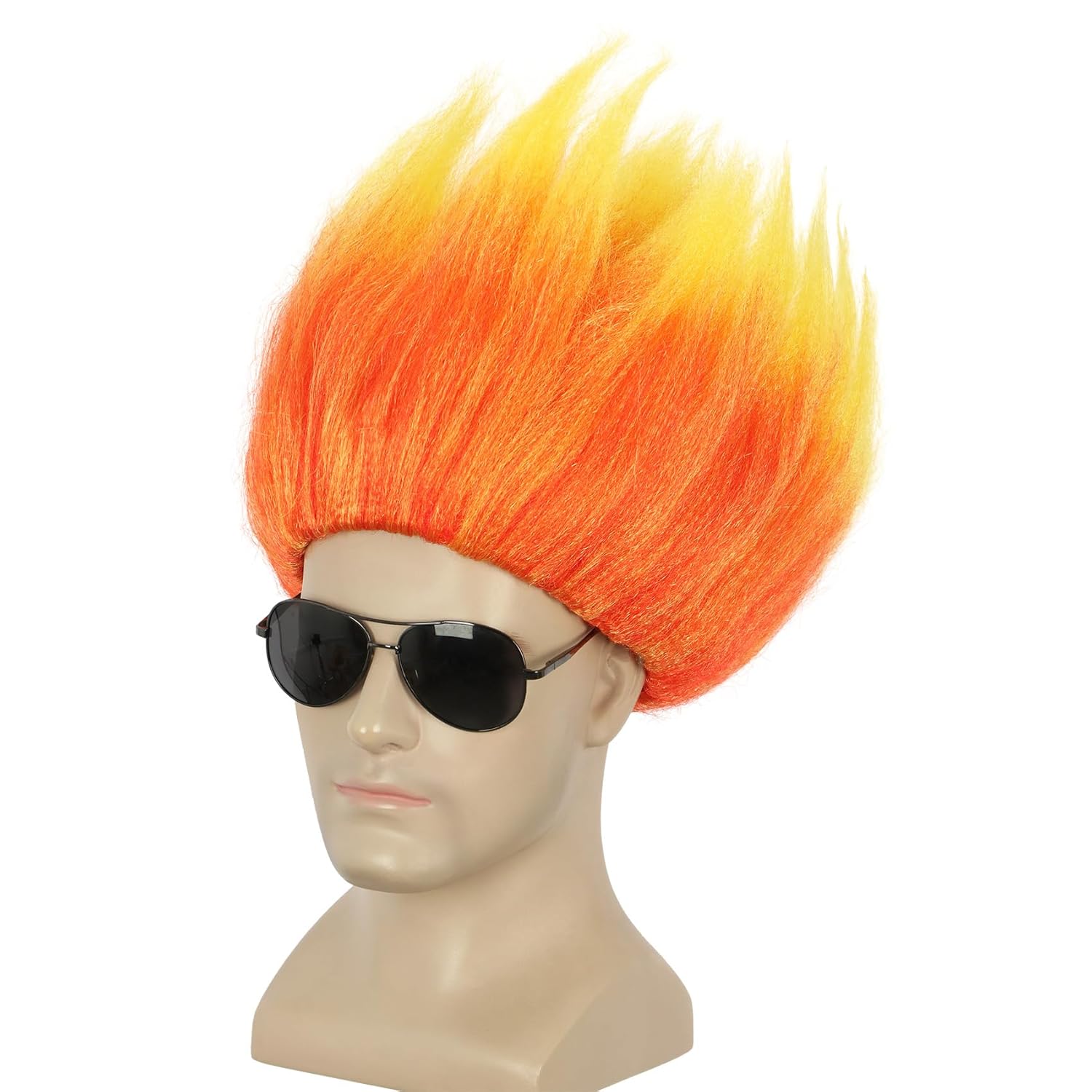 Short Orange Wig Spiky Anime W - Cosplay Flame Prop review and price